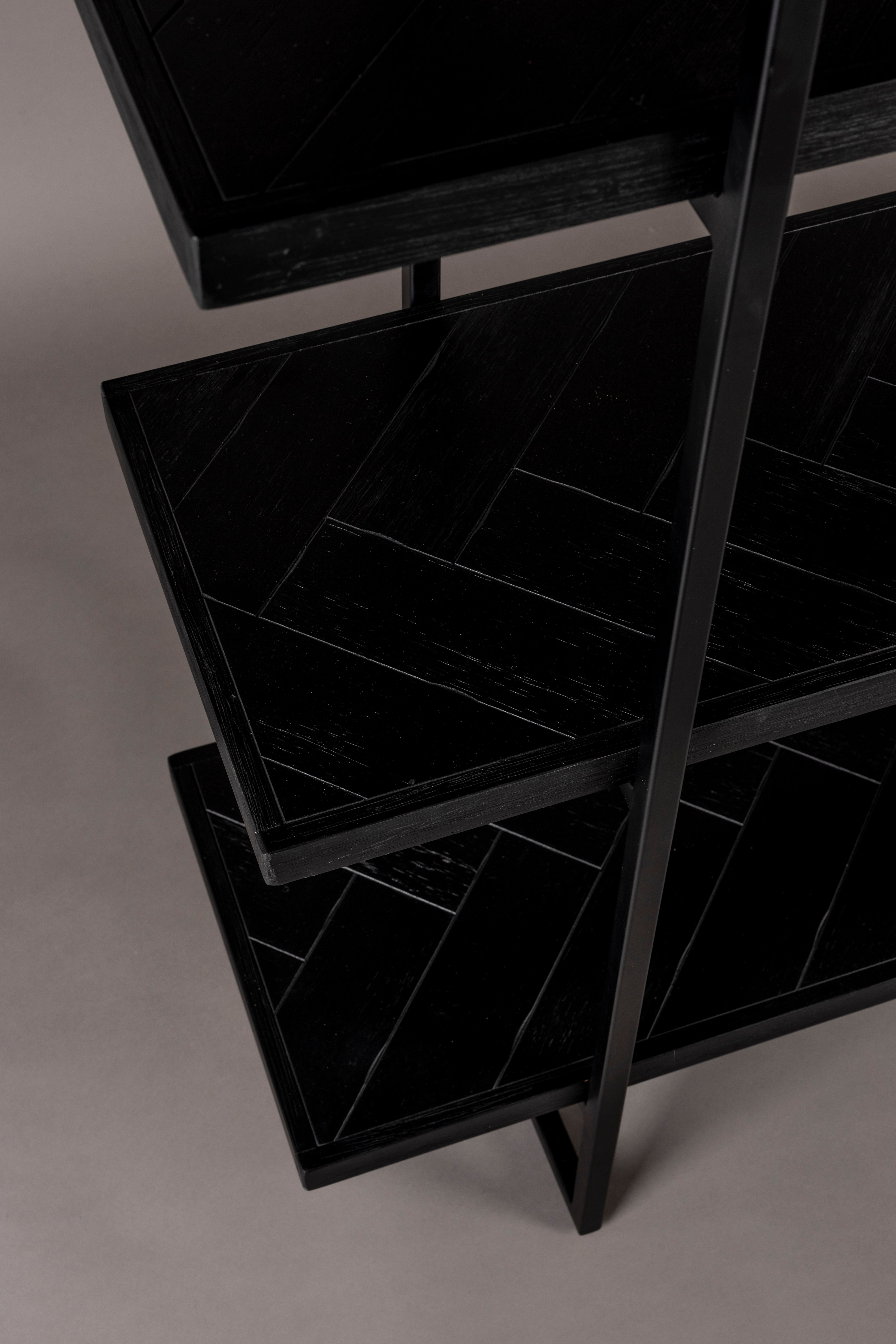 Dutchbone Class Herringbone Black Oak Wood Display Unit